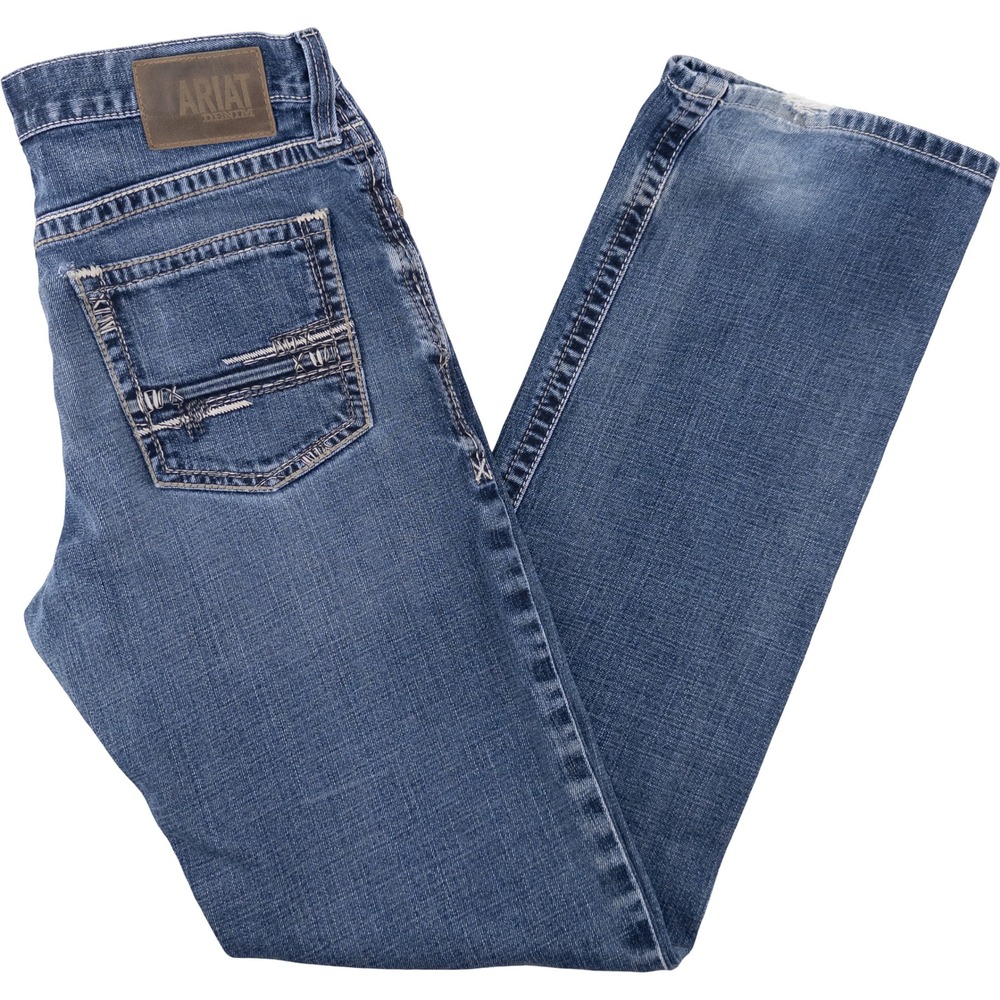Ariat Mens 33x36 M4 Low Rise Bootcut Jeans Blue Relaxed Western Cowboy Denim